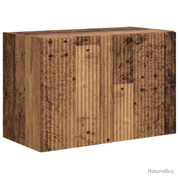 Meuble TV mural rectangulaire moderne avec rangement 59,5 x 31 x 40 cm en bois d'ing�nierie bois an