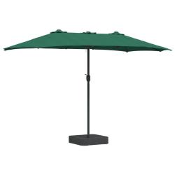 Parasol de jardin pliable moderne avec &eacute;clairage LED 385 x 209 x 244 cm en polyester vert 02_0058683