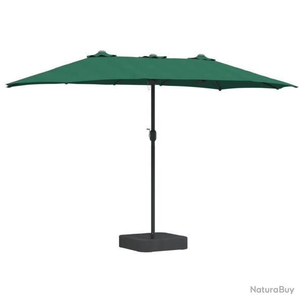 Parasol de jardin pliable moderne avec �clairage LED 385 x 209 x 244 cm en polyester vert 02_0058683
