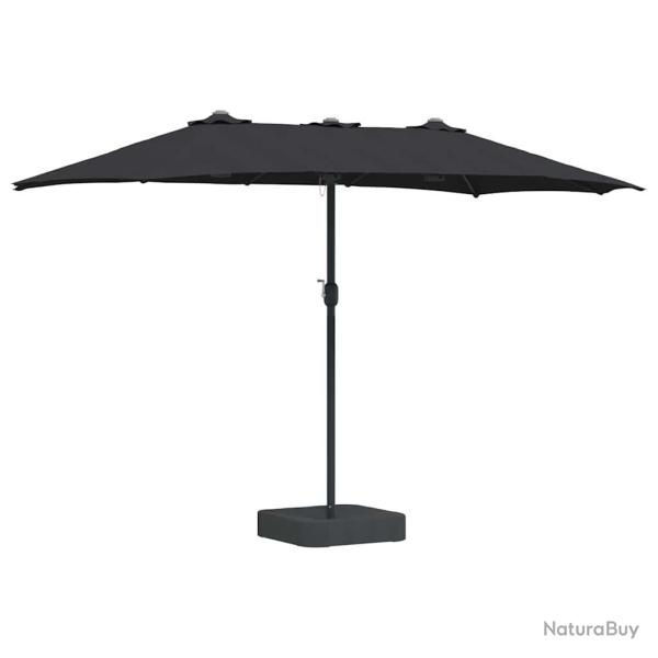 Parasol de jardin pliable moderne 385 x 209 x 244 cm durable et esth�tique en polyester noir 02_005