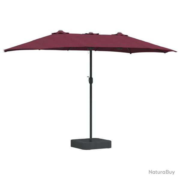 Parasol de jardin moderne pliable 385 x 209 x 244 cm avec �clairage LED ambiance cosy en polyester