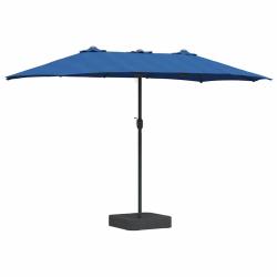 Parasol de jardin moderne pliable 385 x 209 x 244 cm pratique et durable en polyester azur 02_00586