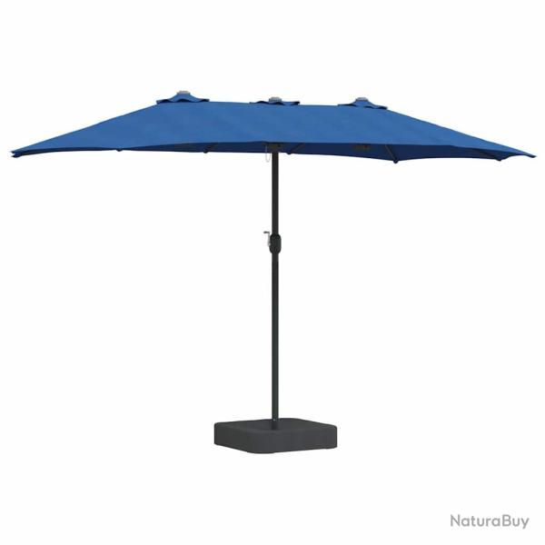 Parasol de jardin moderne pliable 385 x 209 x 244 cm pratique et durable en polyester azur 02_00586