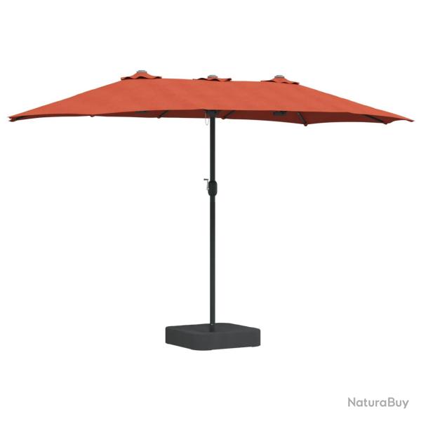 Parasol de jardin pliable design moderne 385 x 209 x 244 cm avec �clairage LED ambiance cosy en pol