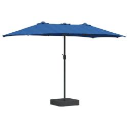 Parasol de jardin pliable moderne avec &eacute;clairage LED 385 x 209 x 244 cm en polyester azur 02_0058689