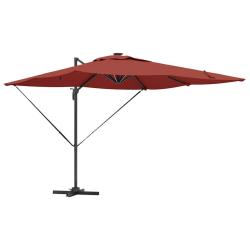 Parasol d&eacute;port&eacute; rectangulaire 286 x 284 x 270 cm ombre g&eacute;n&eacute;reuse design moderne en aluminium terre