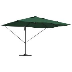 Parasol d&eacute;port&eacute; ajustable 352 x 251 x 265 cm en polyester vert pour jardin terrasse &eacute;l&eacute;gance modern