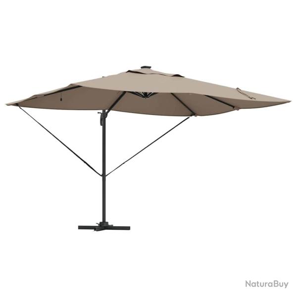 Parasol d�port� moderne et inclinable 352 x 251 x 265 cm ambiance cosy en polyester taupe 02_0058702