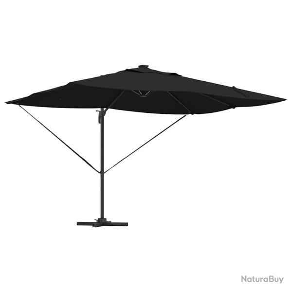 Parasol d�port� moderne inclinable ext�rieur jardin 352 x 251 x 265 cm en polyester noir 02_0058703