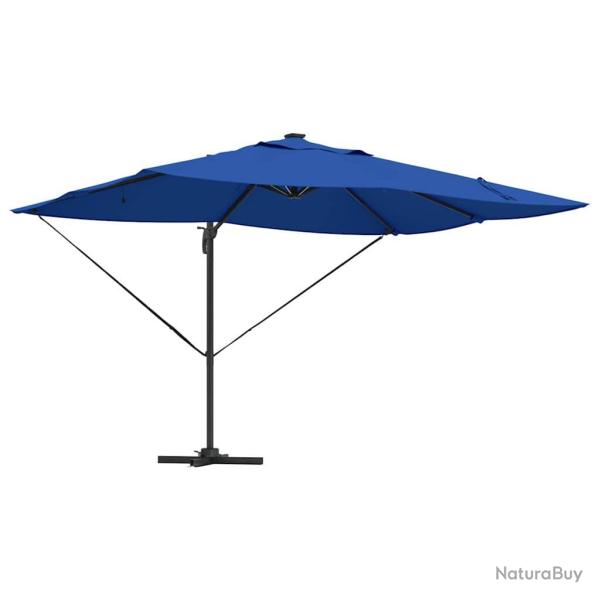 Parasol d�port� moderne inclinable pour jardin terrasse 352 x 251 x 265 cm en polyester azur 02_005
