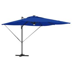 Parasol rectangulaire design moderne ext&eacute;rieur inclinable 286 x 284 x 270 cm en aluminium bleu 02_0