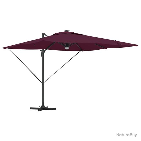 Parasol Roma rectangulaire inclinable 286 x 284 x 270 cm avec lumi�res LED �cologiques en polyester