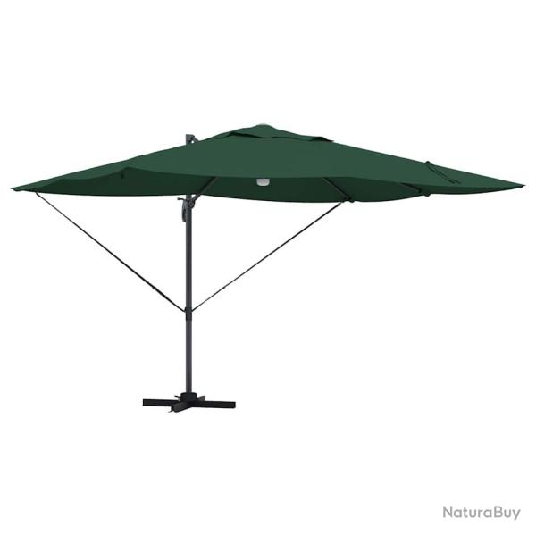 Parasol d�port� inclinable et pivotant 351 x 250 x 253 cm design moderne terrasse en polyester vert