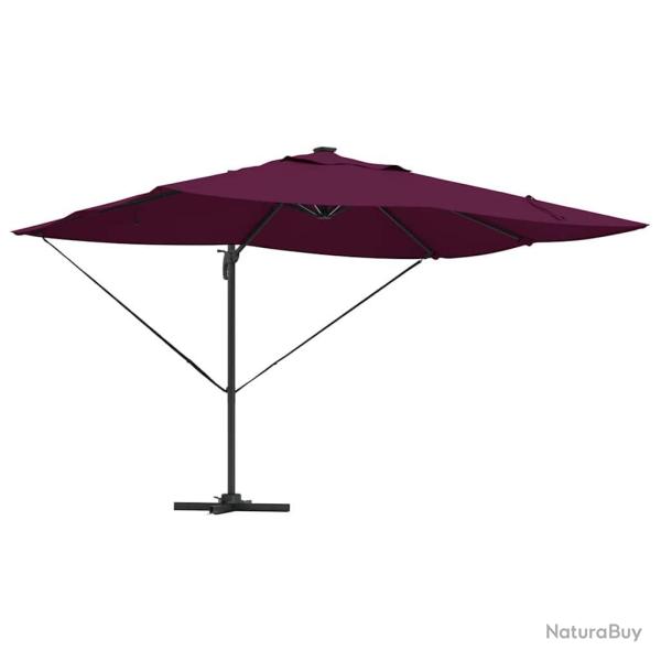 Parasol d�port� inclinable moderne jardin terrasse 352 x 251 x 265 cm en polyester bordeaux 02_0058