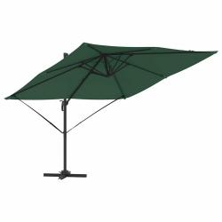 Parasol cantilever design moderne 286 x 284 x 265 cm inclin&eacute; et rotatif en aluminium vert 02_0058708