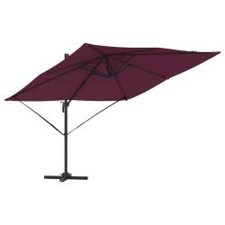 Parasol cantilever rectangulaire 286 x 284 x 265 cm fonction inclinable et rotation 360&deg; style mode