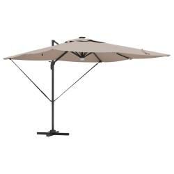 Parasol rectangulaire inclinable de jardin 286 x 284 x 270 cm design moderne en polyester taupe 02_