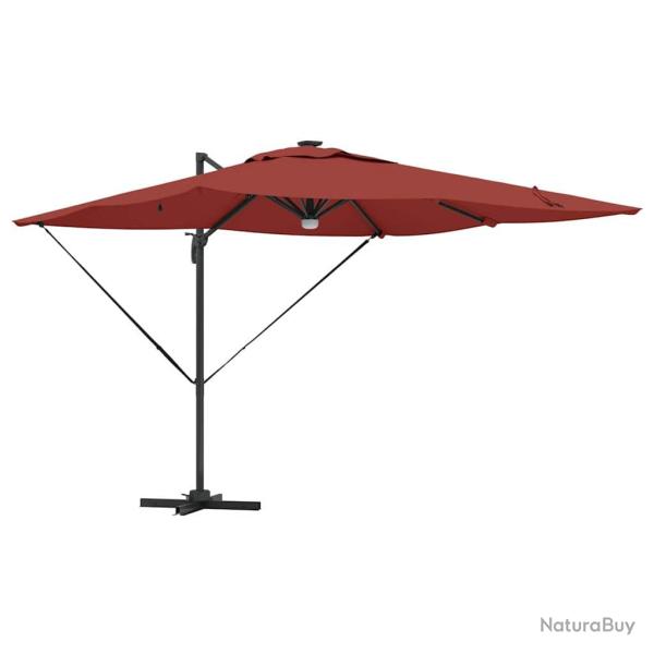 Parasol Roma rectangulaire inclinable 286 x 284 x 270 cm fonction rotative design moderne en polyes