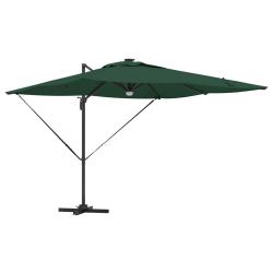 Parasol rectangulaire inclinable 286 x 284 x 270 cm avec &eacute;clairage LED moderne jardin en polyester