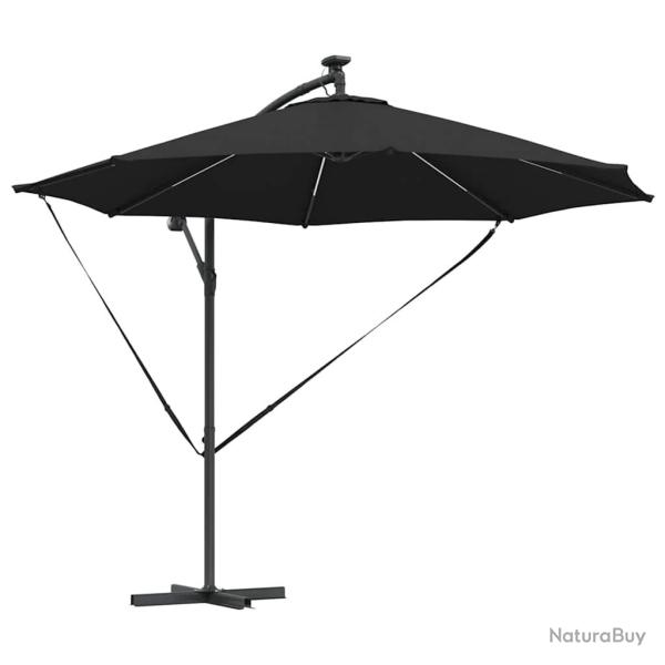Parasol cantilever inclinable moderne 294 x 294 x 248 cm ombre durable jardin en polyester noir 02_