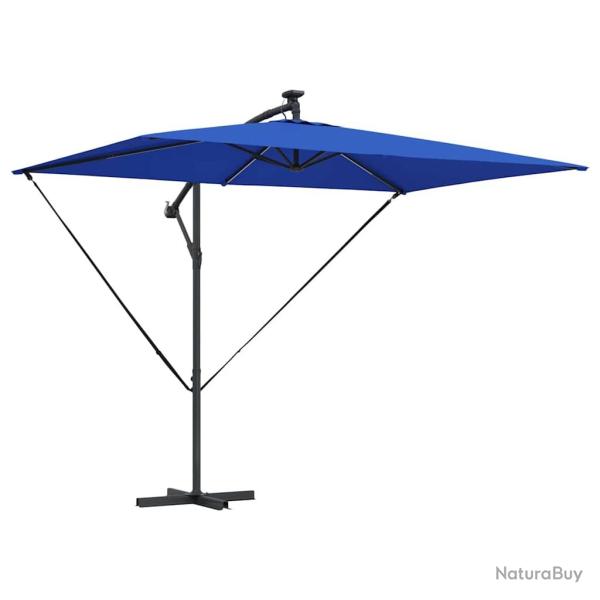 Parasol d�port� en banane 294 x 200 x 270 cm ajustable durable moderne jardin en polyester azur 02_