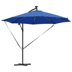 Parasol cantilever inclinable 294 x 294 x 248 cm en polyester azur 02_0058760