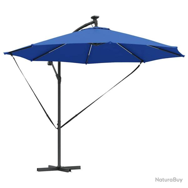 Parasol cantilever inclinable 294 x 294 x 248 cm en polyester azur 02_0058760