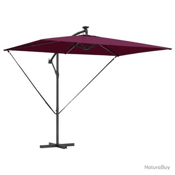 Parasol d�port� en banane inclinable jardin 294 x 200 x 270 cm design moderne ambiance cosy en poly
