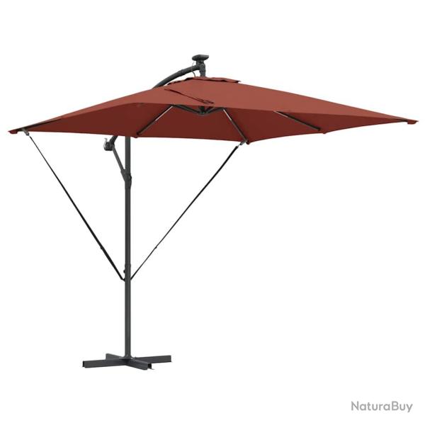 Parasol d�port� moderne inclinable 249 x 249 x 250 cm r�sistant au vent jardin terrasse en acier te