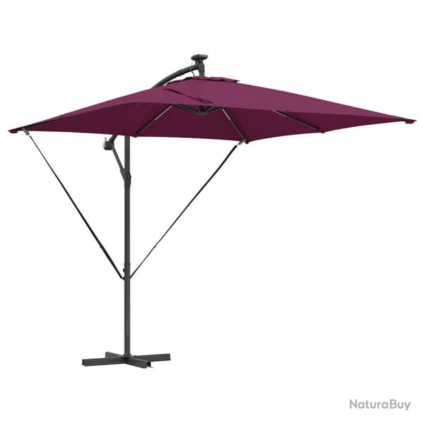 Parasol d�port� moderne inclinable jardin terrasse 249 x 249 x 250 cm en acier rouge bordeaux 02_00