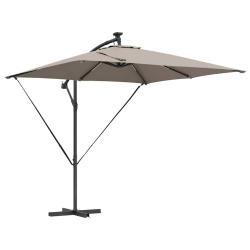 Parasol d&eacute;port&eacute; inclinable moderne jardin 249 x 249 x 250 cm en acier taupe 02_0058774