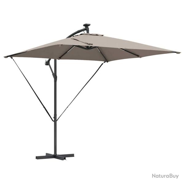 Parasol d�port� inclinable moderne jardin 249 x 249 x 250 cm en acier taupe 02_0058774