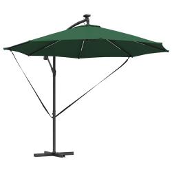 Parasol cantilever moderne inclinable jardin terrasse 294 x 294 x 248 cm en polyester vert 02_00587