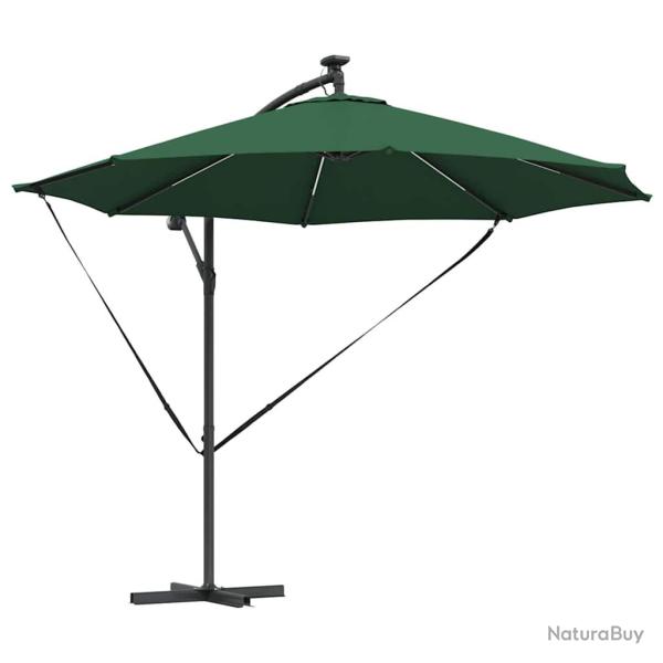 Parasol cantilever moderne inclinable jardin terrasse 294 x 294 x 248 cm en polyester vert 02_00587