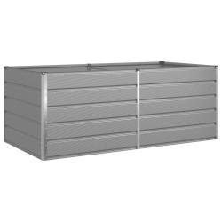 Jardini&egrave;re rectangulaire moderne 195 x 100 x 45 cm design industriel ext&eacute;rieur en acier galvanis&eacute; g