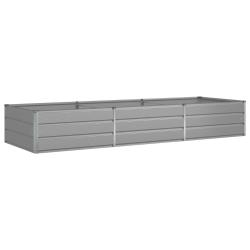 Jardini&egrave;re moderne industrielle design ext&eacute;rieurs 195 x 100 x 45 cm en acier galvanis&eacute; gris clair 0
