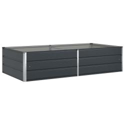 Jardini&egrave;re design moderne pour jardin terrasse 195 x 100 x 45 cm en acier galvanis&eacute; anthracite 02_0