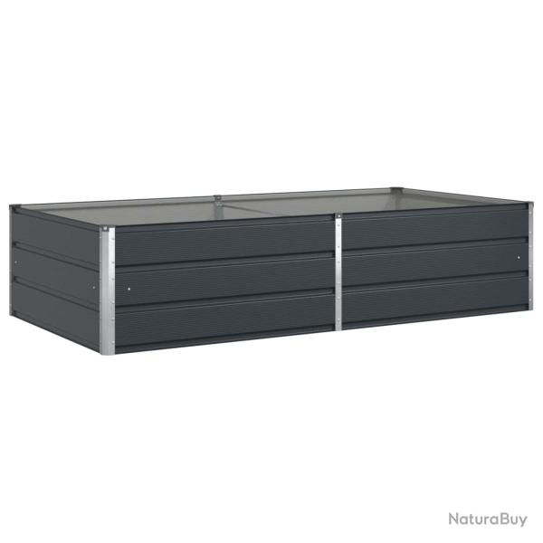 Jardini�re design moderne pour jardin terrasse 195 x 100 x 45 cm en acier galvanis� anthracite 02_0