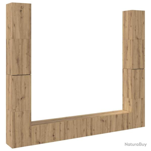 Lot de 6 meubles TV muraux modernes 100 x 30 x 30 cm grand espace de rangement en bois d'ing�nierie