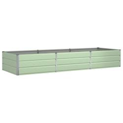 Jardini&egrave;re moderne rectangulaire ext&eacute;rieure 195 x 100 x 45 cm en acier galvanis&eacute; vert pastel 02_005