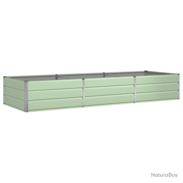 Jardini�re moderne rectangulaire ext�rieure 195 x 100 x 45 cm en acier galvanis� vert pastel 02_005
