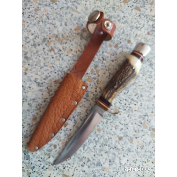 Couteau de Chasse ancien SCHMIDT et SOEHNE Solingen avec �tui