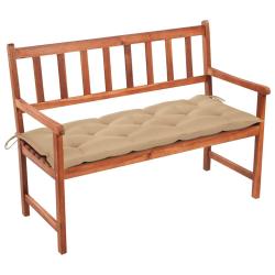 Banc de jardin meuble de patio d'ext&eacute;rieur terrasse avec coussin 120 cm bois d'acacia massif 02_001