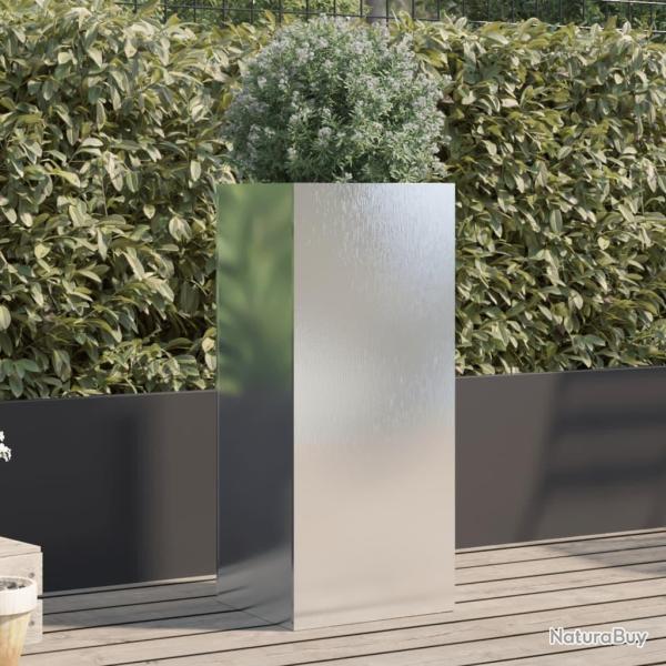 Jardini�re bac lit sur�lev� plantes fleurs terrasse jardin argent� 32 x 29 x 75 cm acier inoxydable
