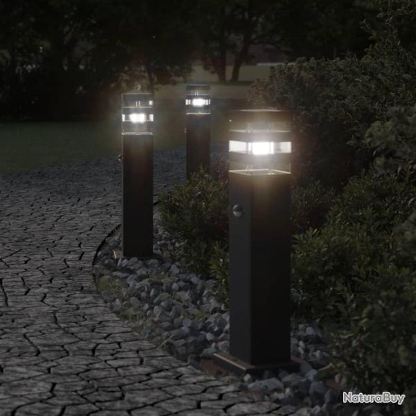 Lampadaire d'ext�rieur avec capteur 50 cm aluminium noir 02_0042522