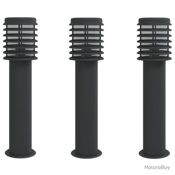 Lampadaires d'ext�rieur 3 pcs 60 cm acier inoxydable noir 02_0042550