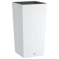Jardini&egrave;re bac lit sur&eacute;lev&eacute; plantes fleurs terrasse jardin et int&eacute;rieur amovible 11/26,5 L rotin PP