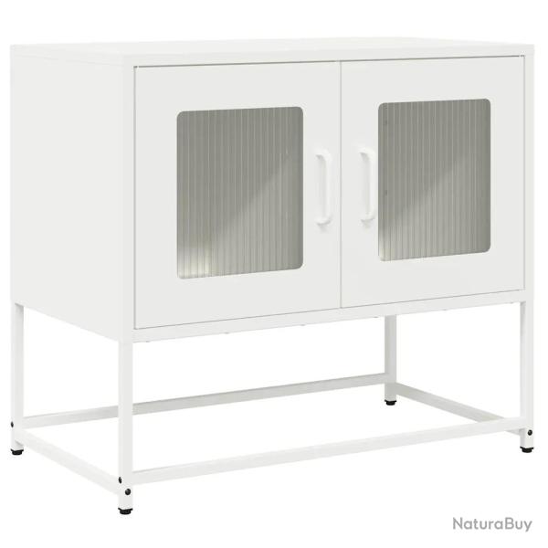 Meuble TV multifonctionnel 68 x 39 x 60 cm rangement pratique style moderne en acier lamin� � froid