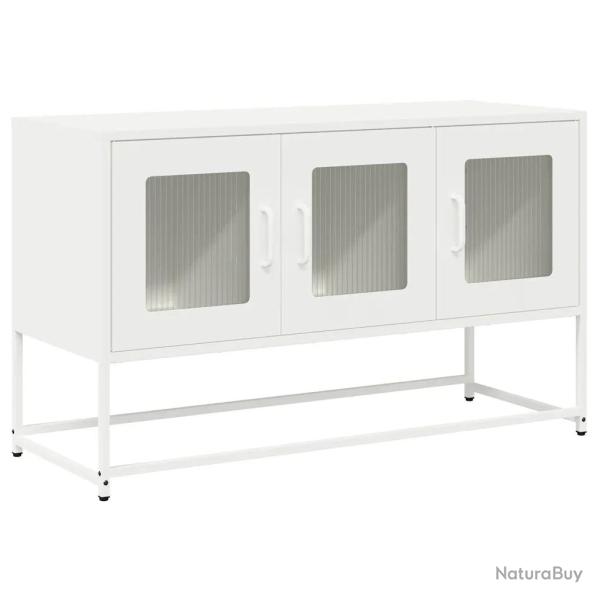 Meuble TV multifonctionnel rangement pratique style moderne 100,5 x 39 x 60 cm en acier lamin� � fr
