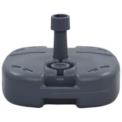 Socle de parasol portable 45 x 47,5 x 13 cm l&eacute;ger et transportable jardin en plastique gris 02_0045